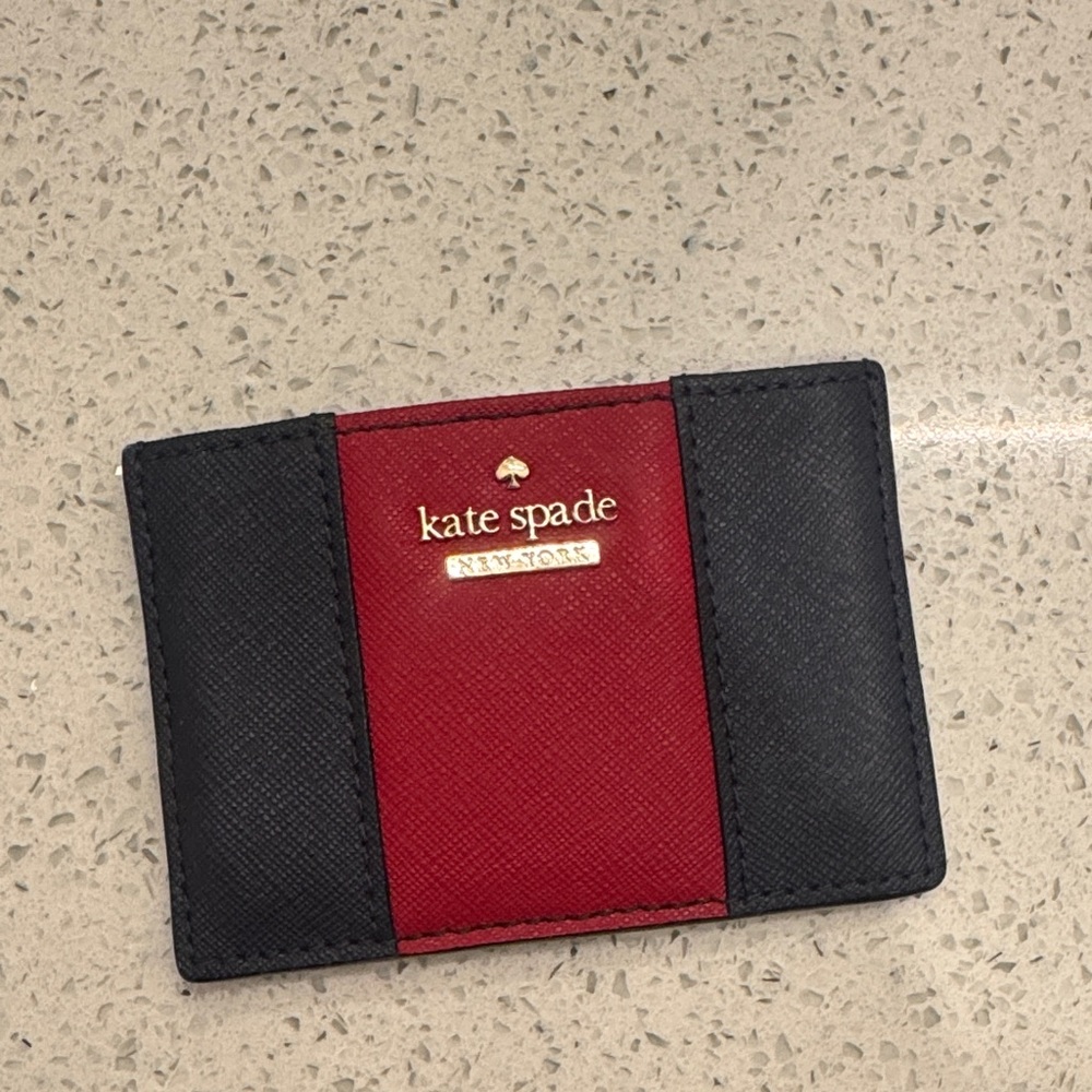 EUC Kate Spade Red and Navy Card Holder ❤️💙 slg love adorable and classy